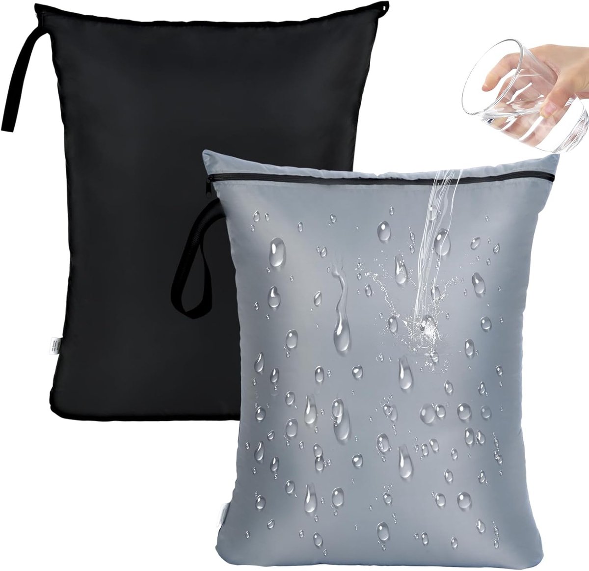 Waszakken set van 2 - 60 x 80 cm - waterdicht - voor natte kleding en beddengoed - SnelShoppen