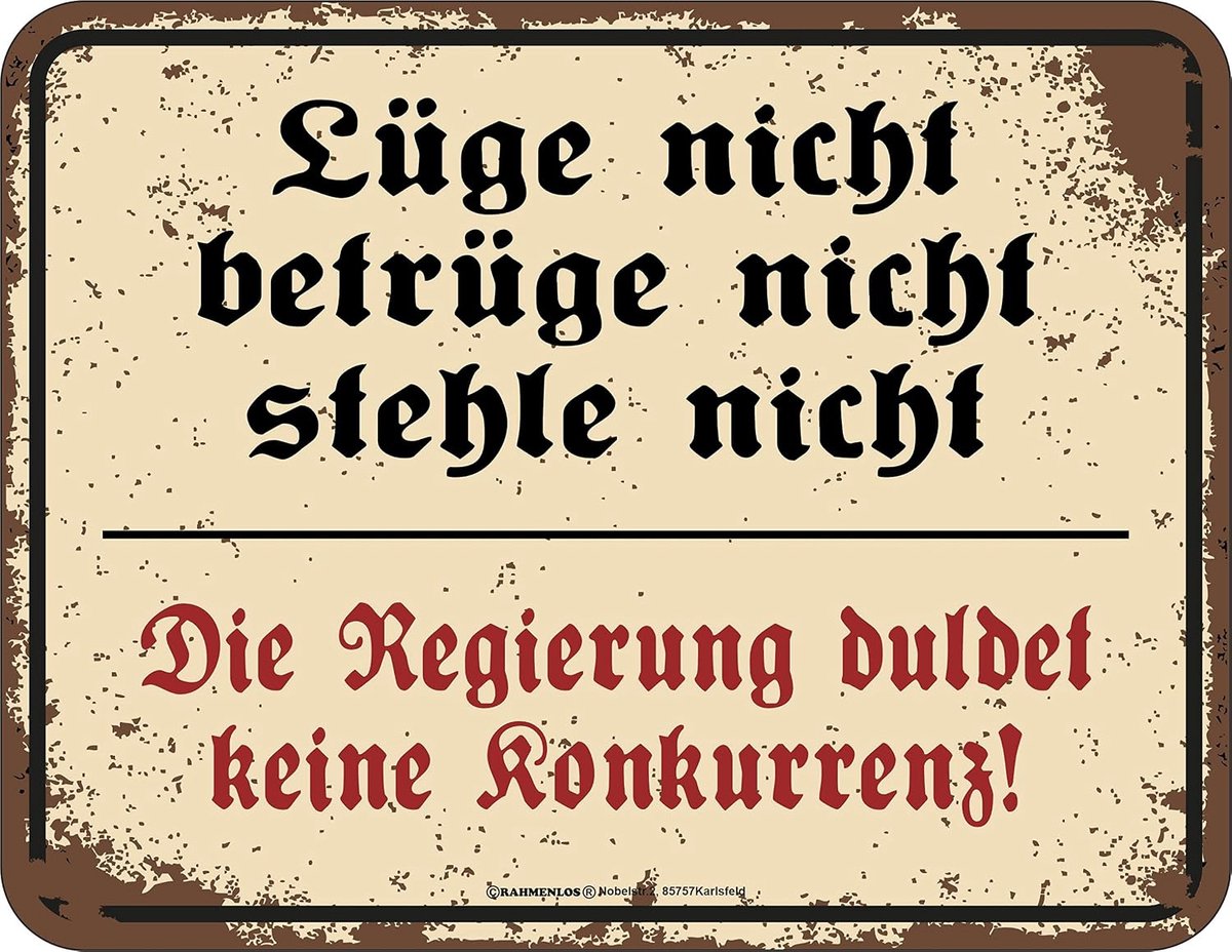 Decoratief metalen bord 17x22 cm - aluminium - bedrukt en reliëf - ideaal cadeau voor politici - SnelShoppen
