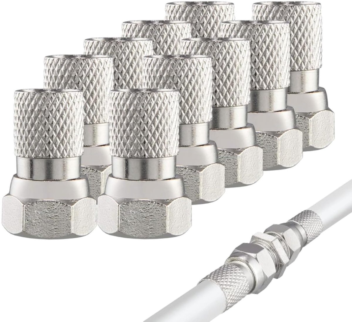 F-Connector TV Antenne Adapter 7mm - 10 Stuks - Weerbestendig - Betrouwbare verbinding voor TV-boxen - ShopVlot