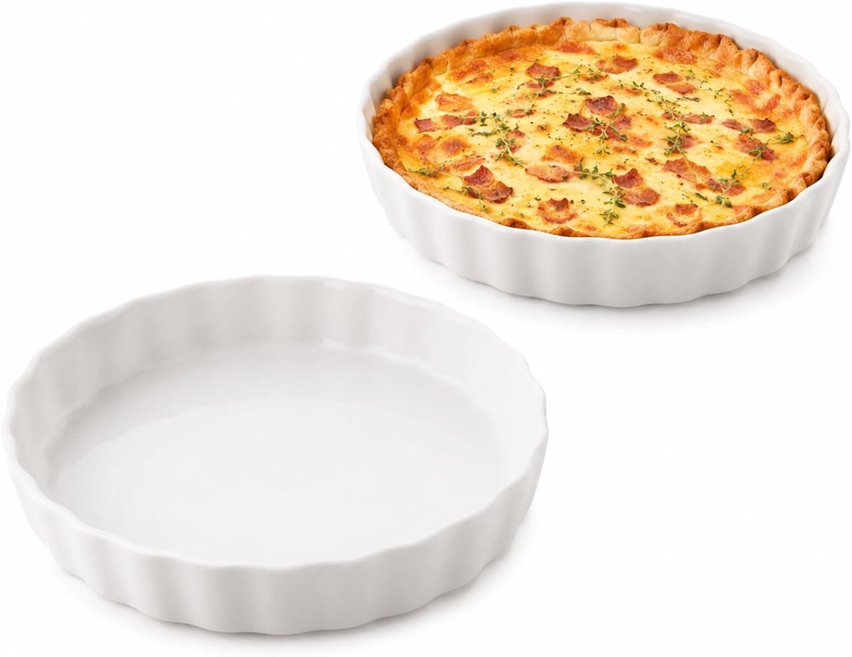 Taartvorm keramiek 14,4 cm - ronde vorm - ovenbestendig - perfect voor taart en quiche - ShopVlot