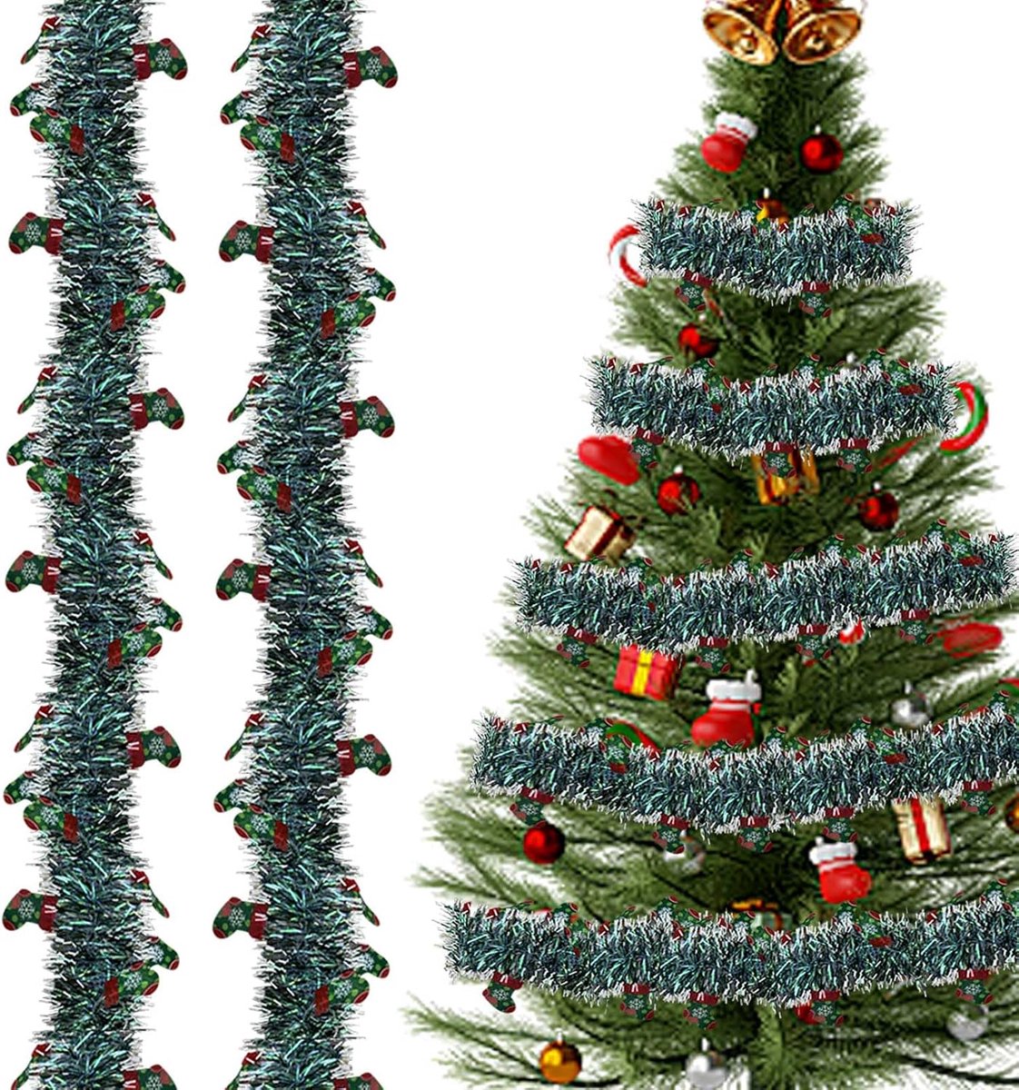 Kerstboom slinger 2 m - handgemaakt - hoge kwaliteit - sfeervolle decoratie - ShopVlot