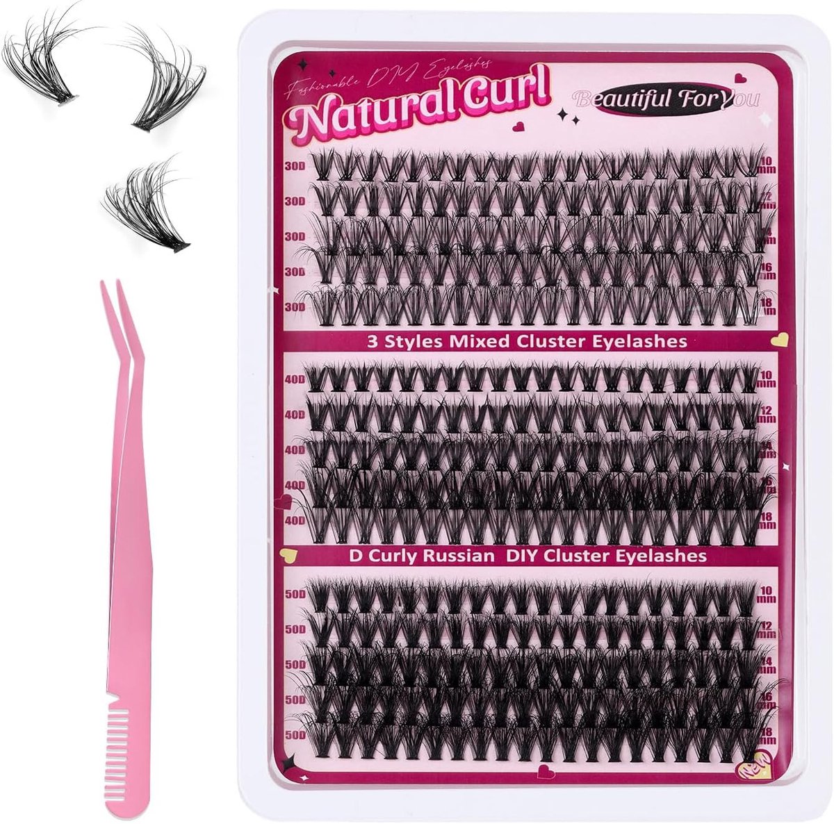 Wimperextensions Kit 30 + 40 + 50D - Mix Russische D Curl - 10-18 mm - Inclusief pincet - ShopVlot