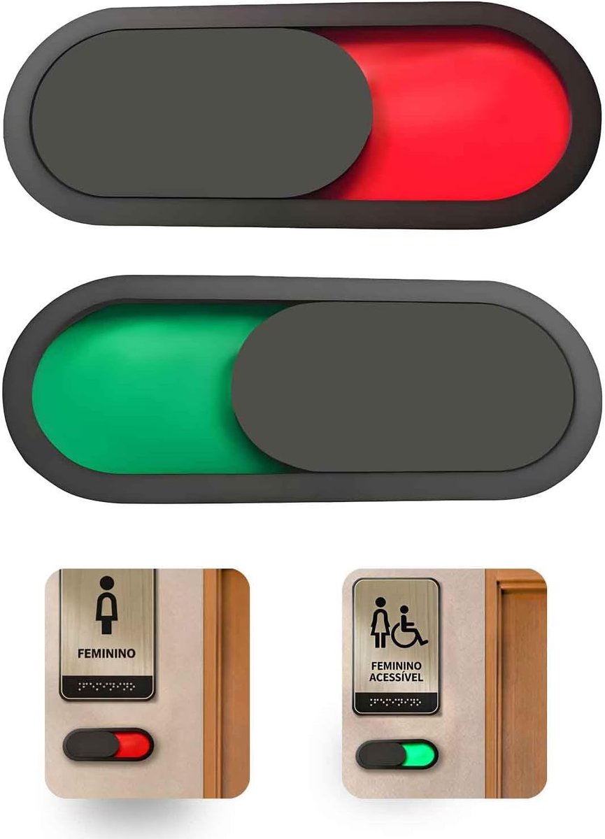 Sluit Open Paneel 10x4cm - Matte Zwarte Acryl - Indicatie Vrij/Bezet - Voor Eenvoudige Toegankelijkheid - ShopVlot