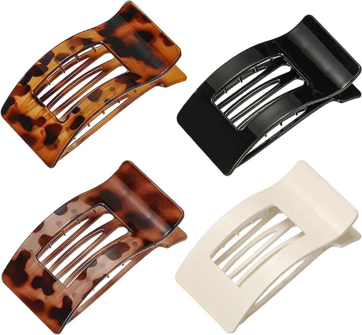 Haarspelden 4 stuks - Luipaardprint - Platte haarklemmen - Sterke grip, comfortabel - ShopVlot