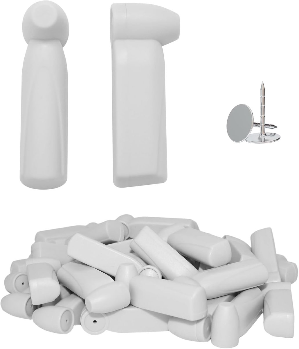 Veiligheidslabels voor kleding met touw - mini retail tag met 100 pins - compatibel met AM-58 kHz systeem - ShopVlot