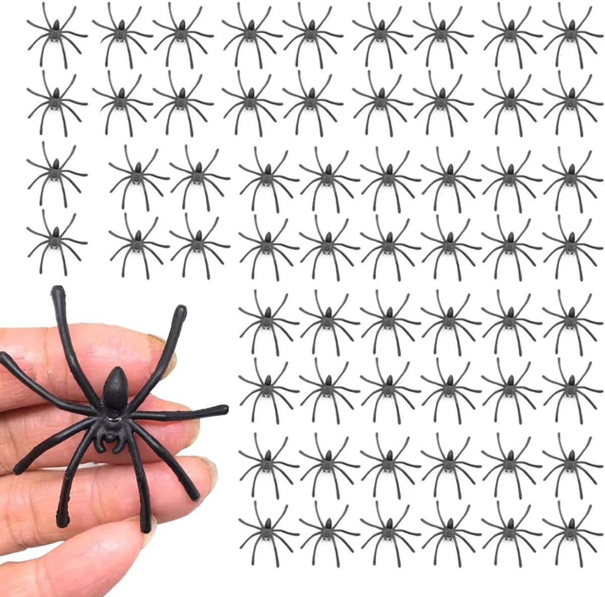 Nep-spinnen Halloween Decoratie - 60 Stuks - Hoge kwaliteit kunststof - Perfect voor griezelige sfeer - ShopVlot