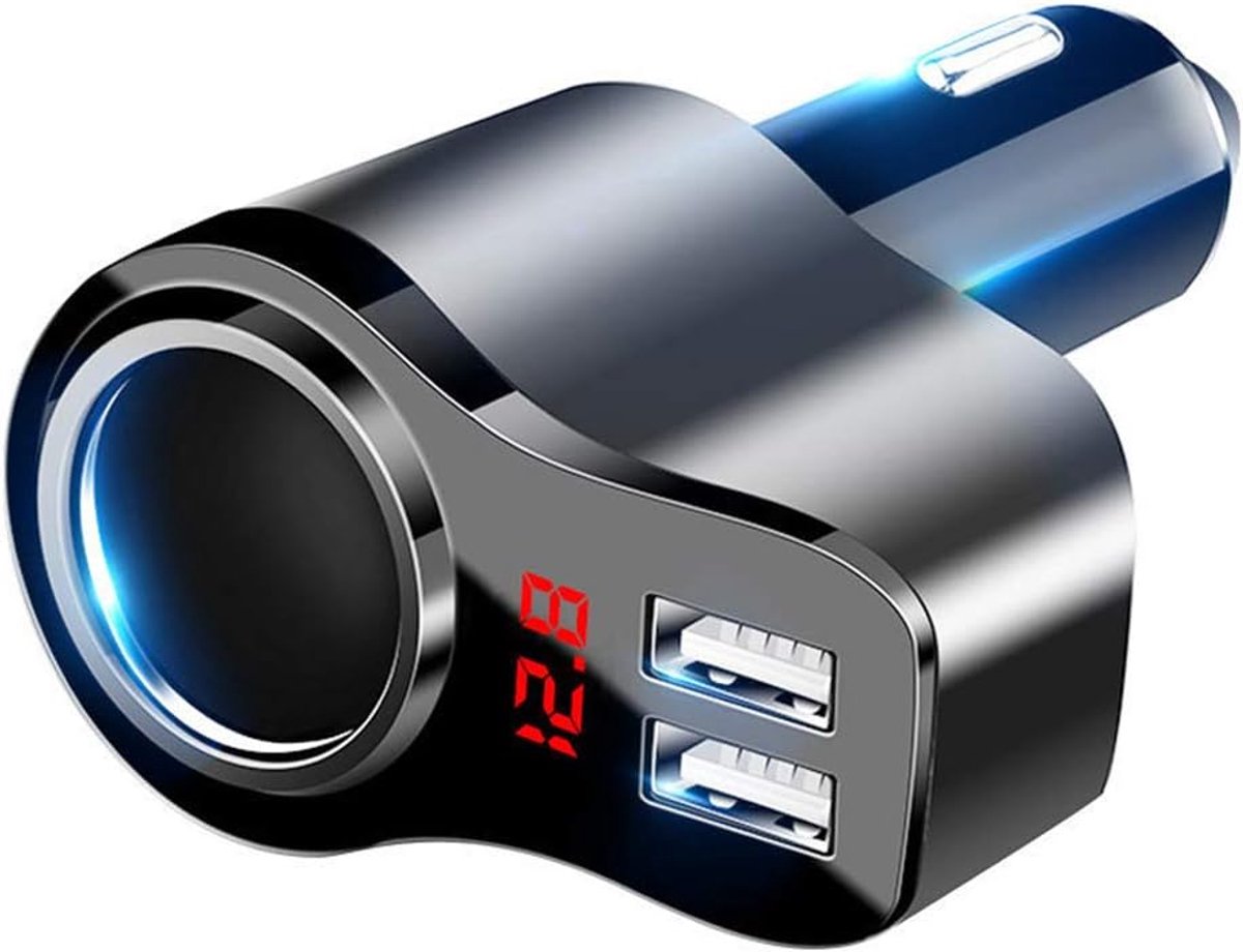 USB autolader adapter - dual USB poort - 12V-24V stopcontact - ideaal voor onderweg - ShopVlot