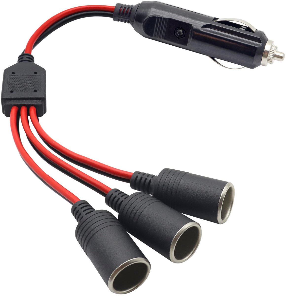 Sigarettenaanstekerkabel 14AWG - 1 mannelijk naar 3 vrouwelijk - 12V/24V - 3-wegs splitter voor auto opladen - ShopVlot