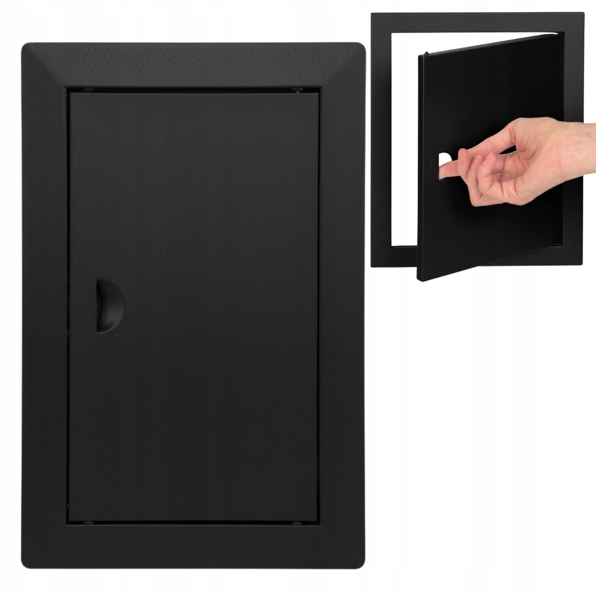 Zwart Metalen Inspectieluik 15x25cm - Universeel met Klikslot