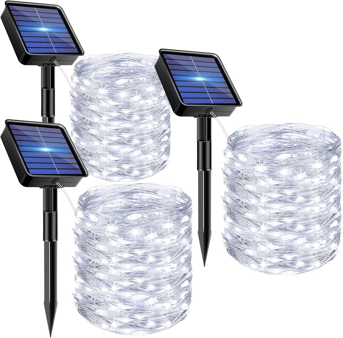 Solar fairy lights 15 meter - 3 stuks - 150 LEDs - IP65 waterdicht - sfeervolle tuinverlichting - ShopVlot