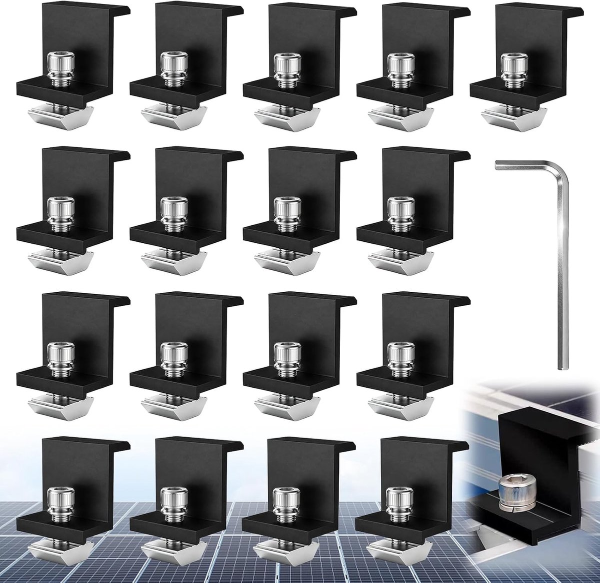 Solar panel houder 30mm - 20 stuks - Z-vorm - Voor balkon en plat dak - ShopVlot