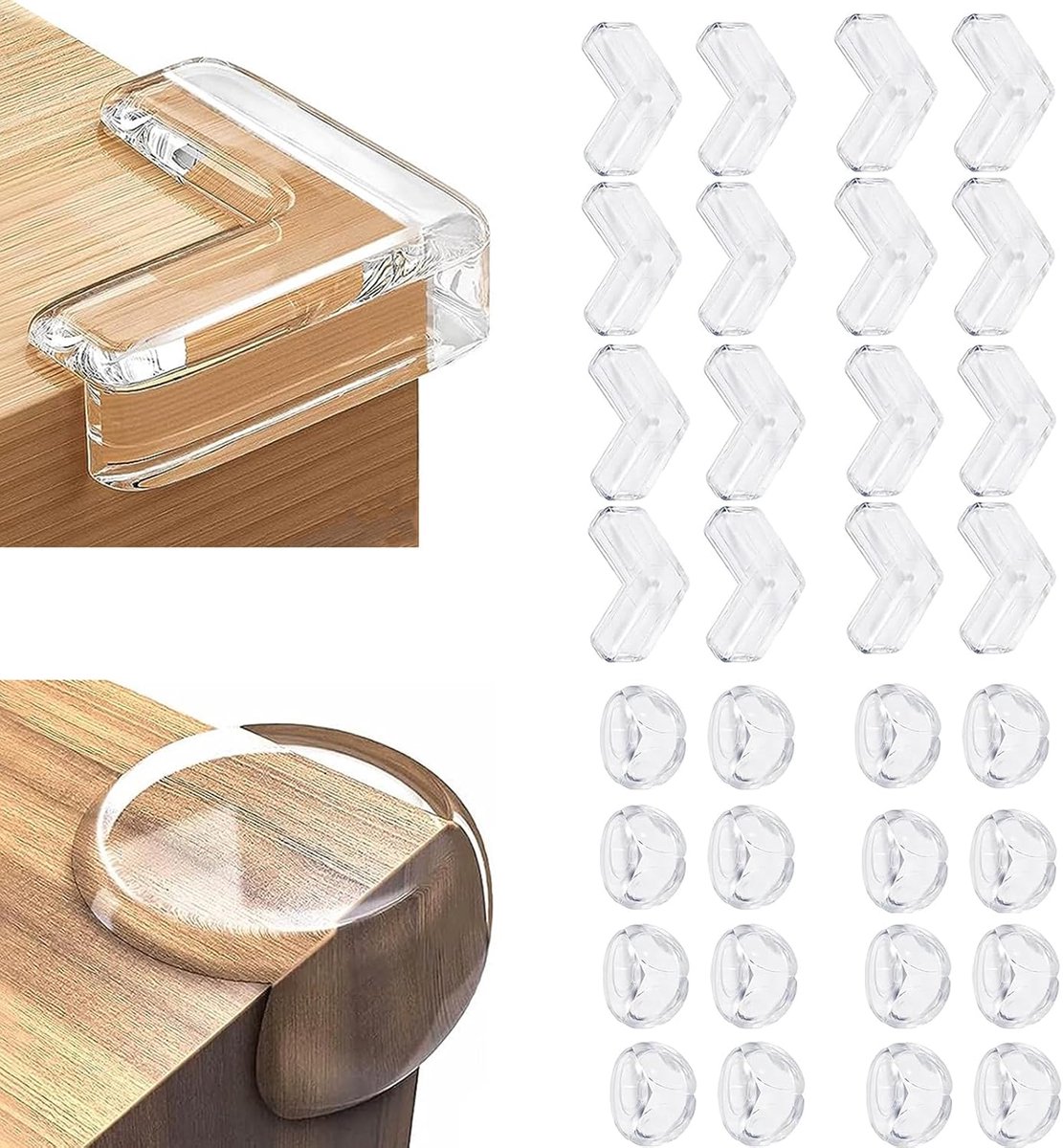 Hoekbeschermers Baby 32 stuks - L-vorm en bolvorm - Veiligheid voor meubels - Bescherm uw kind - SnelShoppen