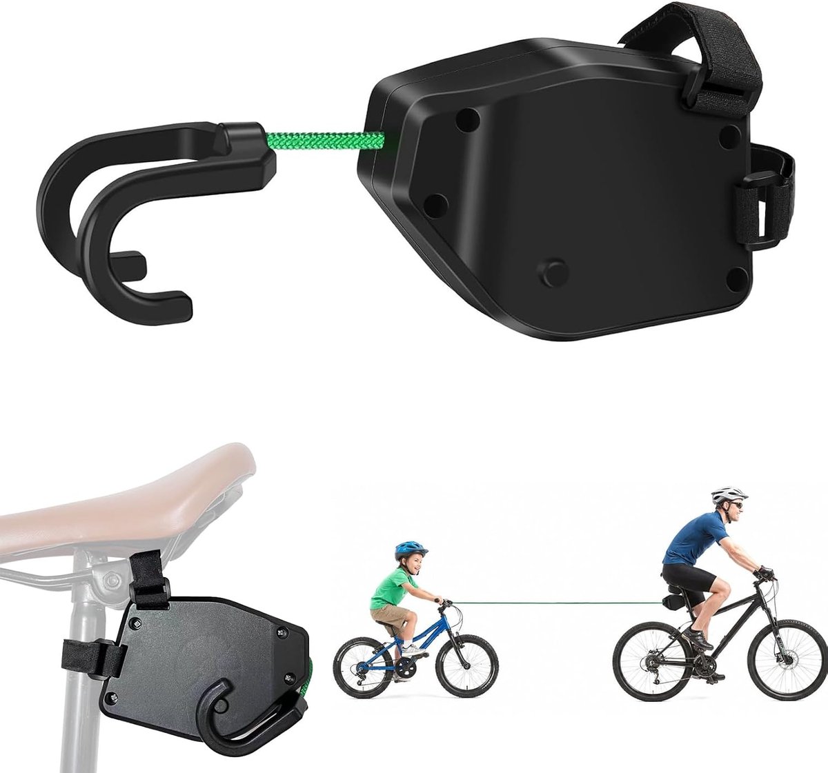 Fietssleeptouw voor kinderen 2,5 m - intrekbaar nylon - draagvermogen 226 kg - SnelShoppen