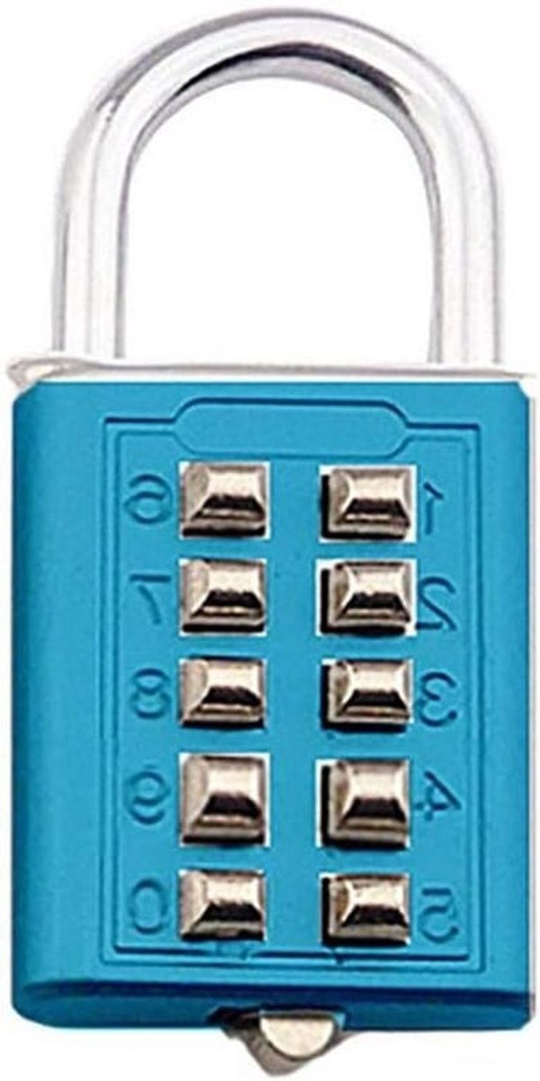 Wachtwoord Hangslot Anti-diefstal Legering 5-Cijferig Combinatieslot voor School Locker Outdoor Poort en Sportscholen Opslag (Blauw)