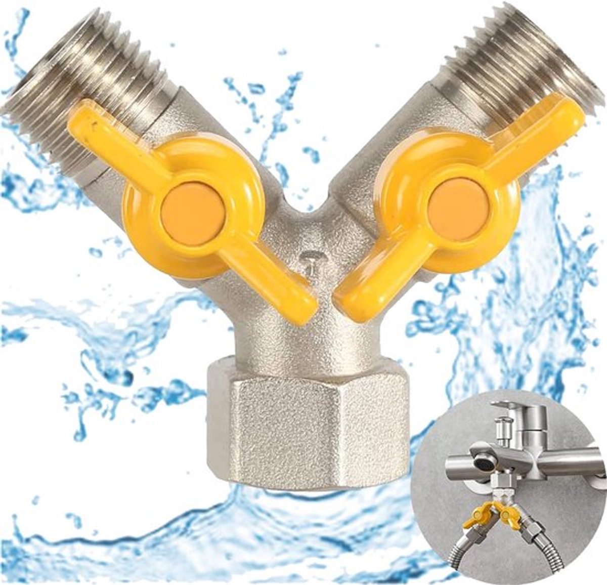 Messing Omschakelventiel - Waterverdeler Tuinslang - 1/2 Inch