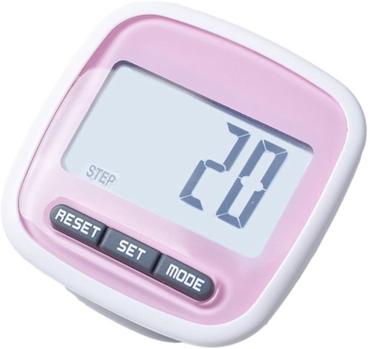 Stappenteller - Calorieën - Wandelen en Hardlopen - Groot Display - 5 x 5 x 2,5 cm - Roze