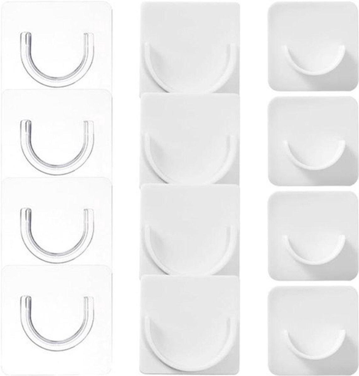 Zelfklevende Douchegordijn Staaf Houder Set - 12 Stuks - Geen Boren Transparante Kleine Spanning Staaf Beugel Ondersteuning Heavy Duty Muur Hold Tool - Mount Retainer voor Wall Mount