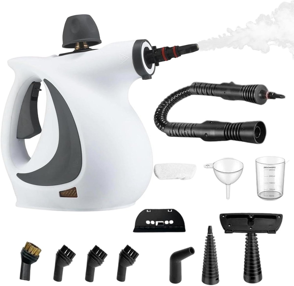 Stoomreiniger voor Thuis - Handstoomreiniger Apparaat - Vlekken Verwijderen - 12 Accessoires Meegeleverd - 3.2 Bar - Wit