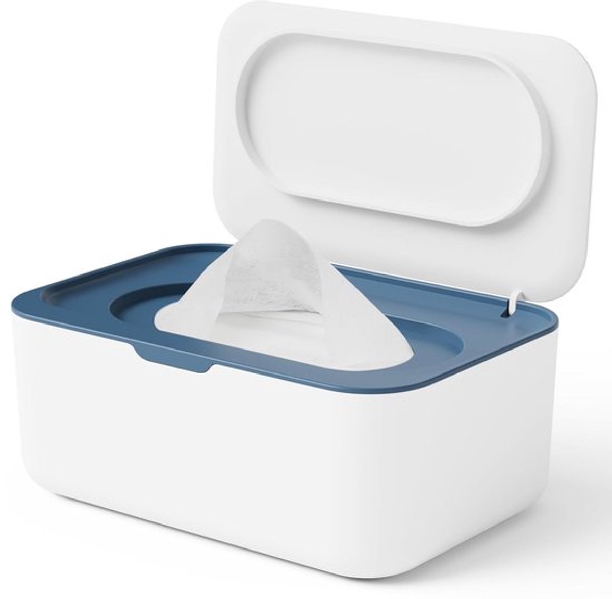 Houder voor vochtige doekjes - tissuedoos - tissuedoos - Opbergdoos - opbergbox - Dispenser voor vochtige doekjes - PP - Wit en blauw
