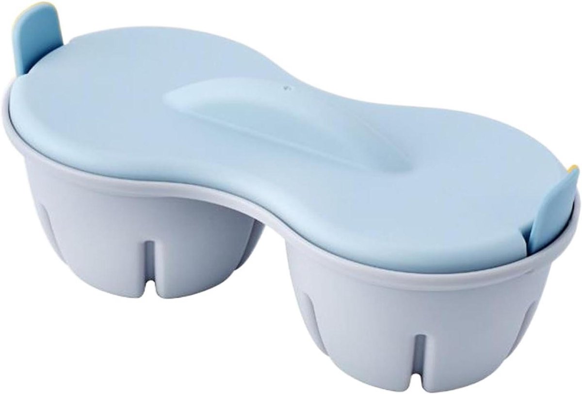 Eierkoker Magnetron - Eierkoker Stoomkoker - Snel Eieren Koken - Dubbele Caviteit - 23 x 12 x 9 cm - Blauw