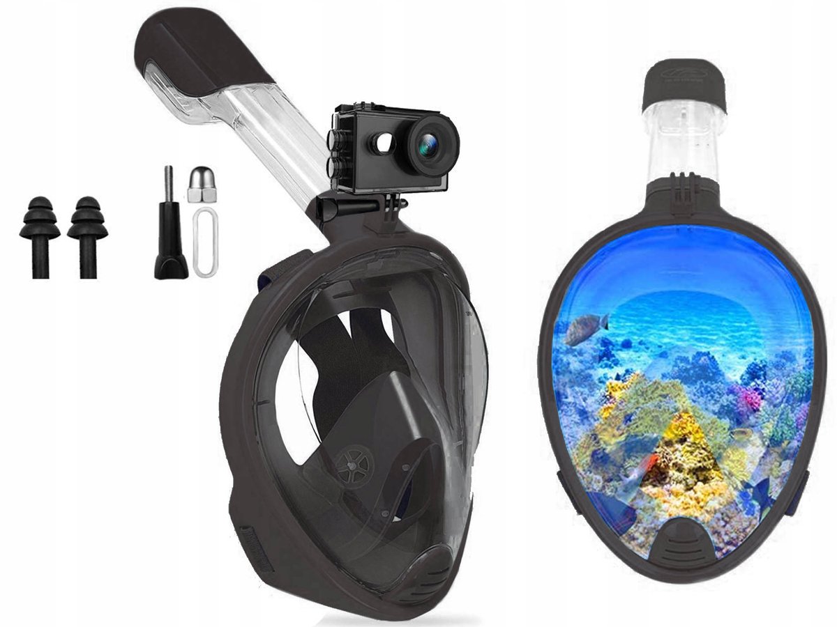 Volgelaatsmasker snorkeluitrusting met Dry Top-systeem - Maat S/M