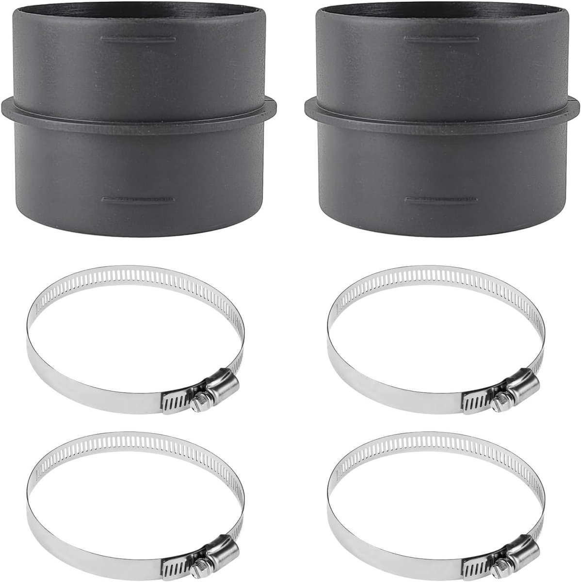 Ducting Joiner 60mm - Ventilatiebuis met RVS Slangklemmen - Verbeterde luchtcirculatie - Ideaal voor verwarming - ShopVlot