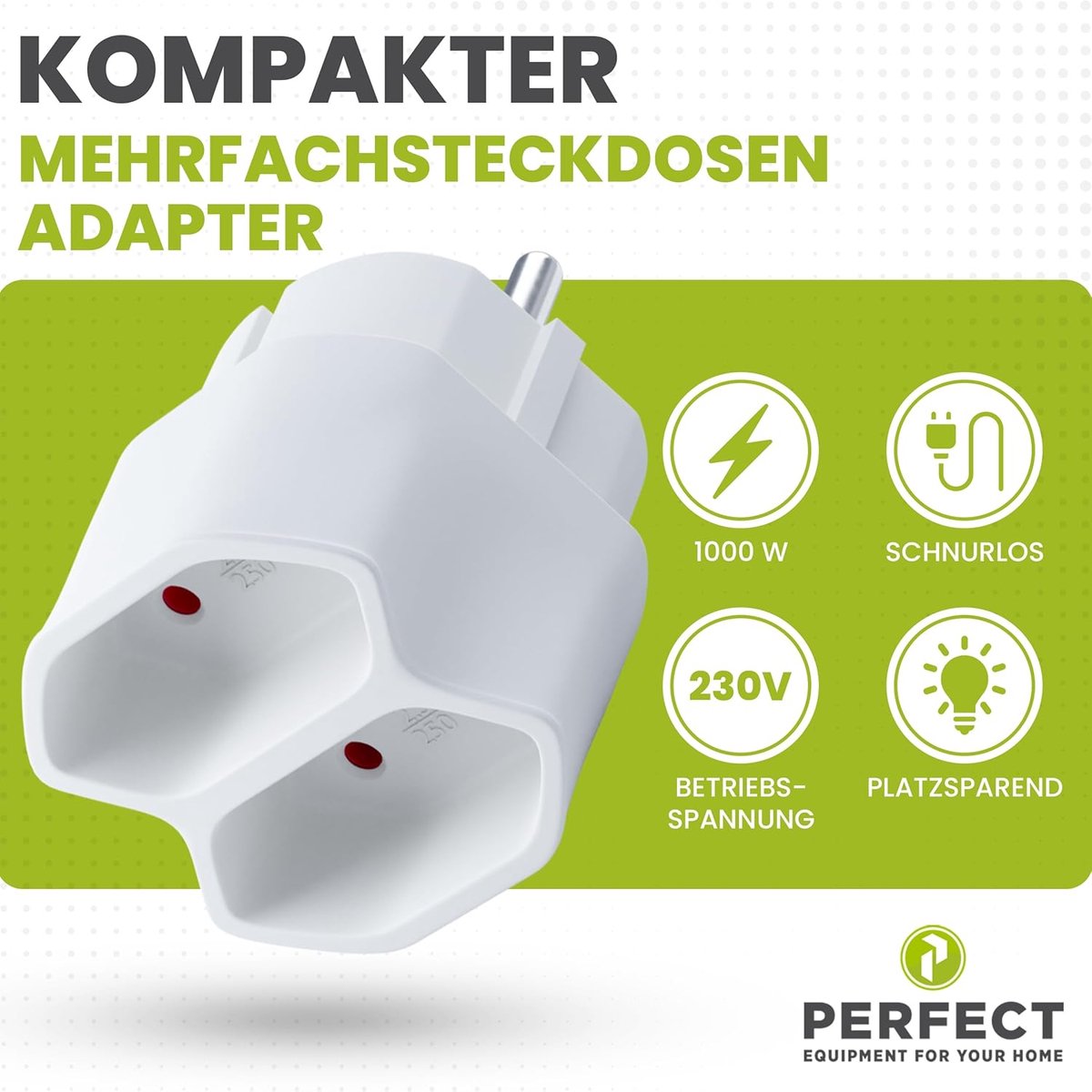 Plug adapters 2-gang - 10 stuks - Euro plug - Voor het aansluiten van 2 apparaten - ShopVlot
