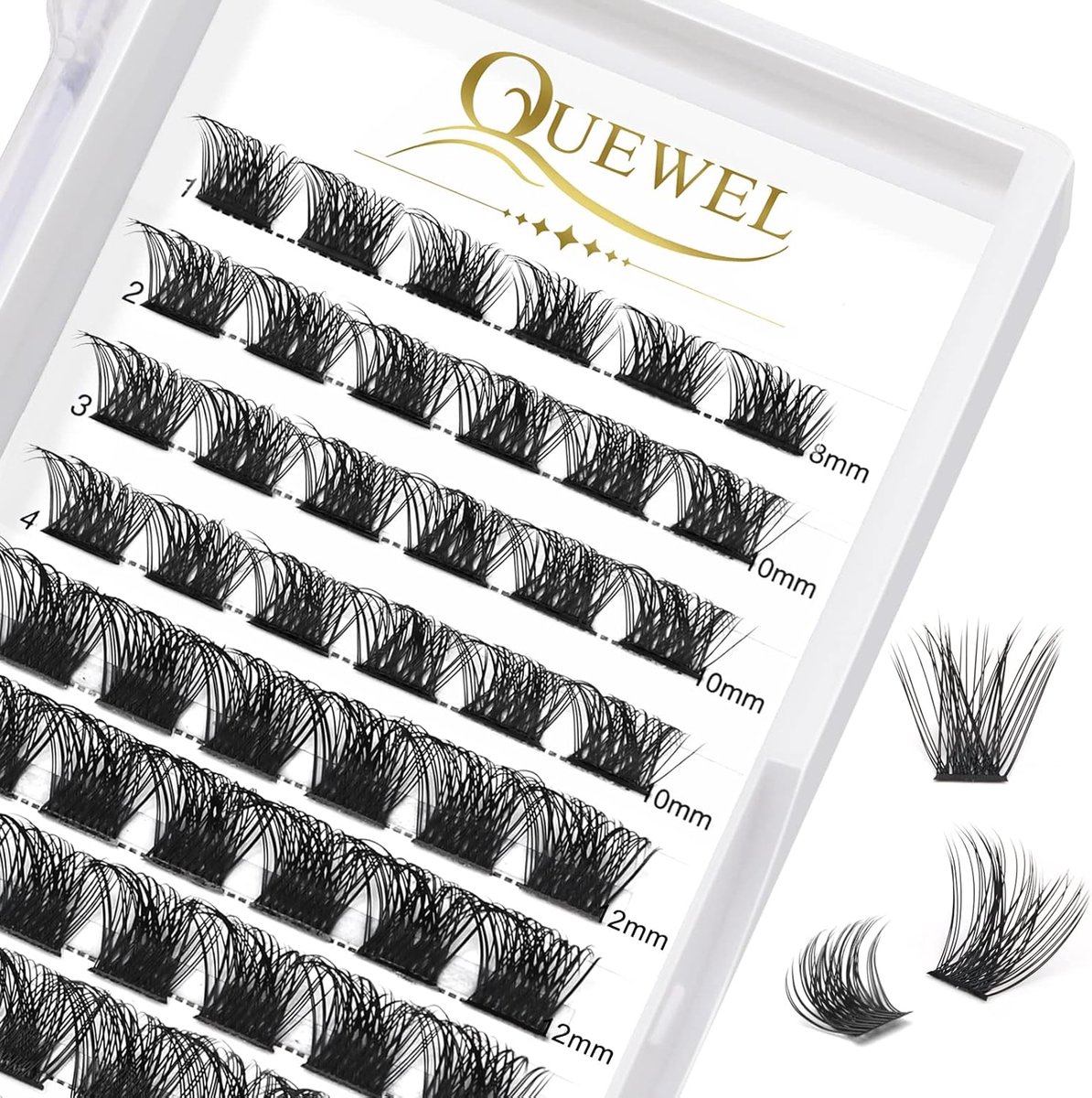 Wimperextensions Cluster Lashes - Mega C Curl MIX 8-16 - Individuele Wimpersegmenten - DIY Oogmake-up - ShopVlot