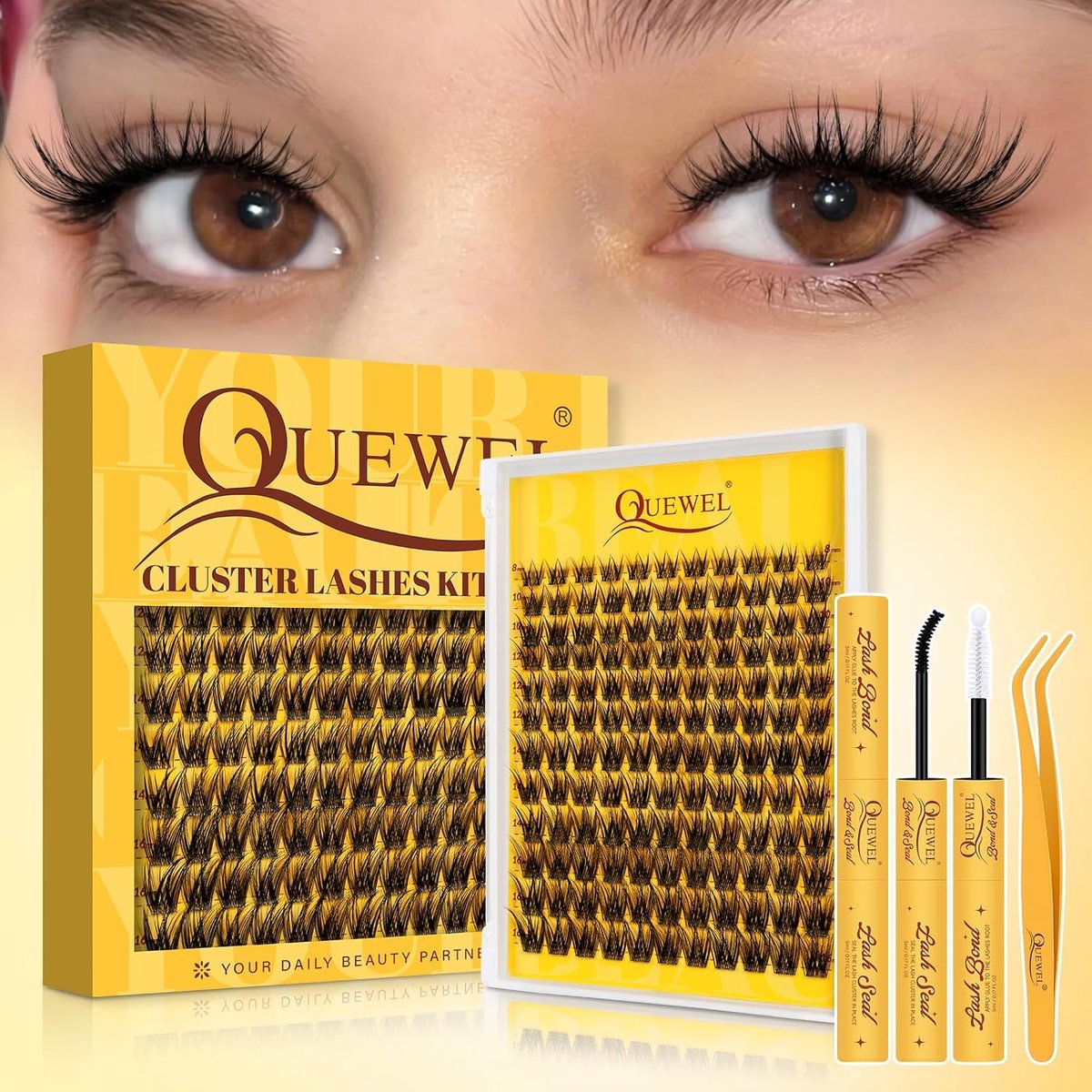Wimpers 8-16 mm - Delicate wimpers - Inclusief wimperlijm en potjes - Eenvoudig thuis aan te brengen - ShopVlot
