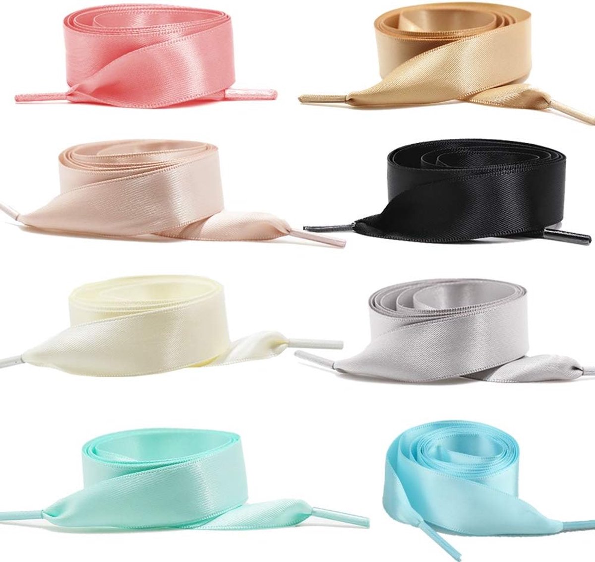Platte veters 120 cm - satijnen veters - 2 cm breed - 8 kleuren voor dames en meisjes - ShopVlot