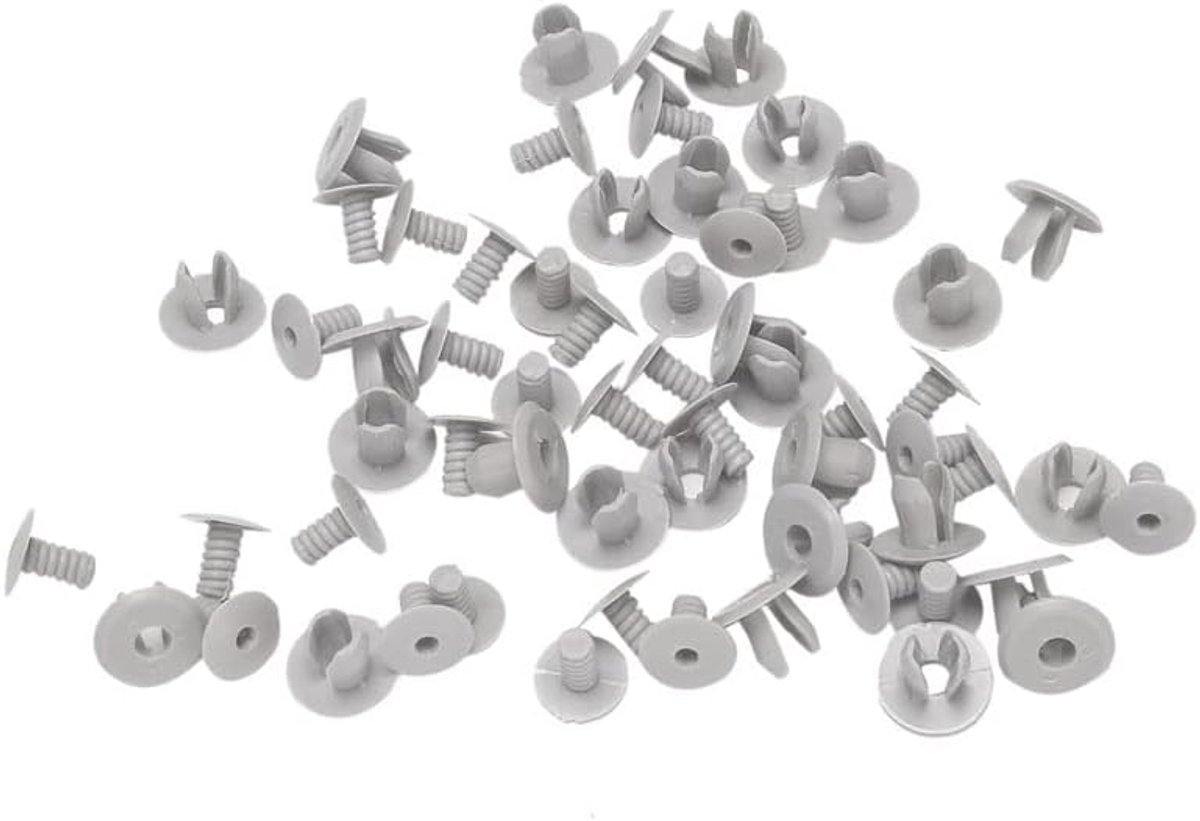 Fixing clips 9mm - kunststof grijs - 50 stuks - eenvoudig te installeren - ShopVlot