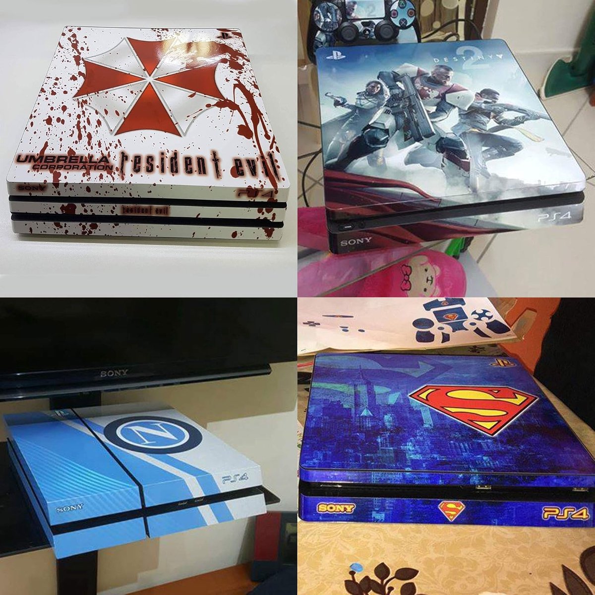 Skin PS4 Slim - Limited Edition Decal sticker - skull death anxiety - 100% waterproof en zelfklevend - ShopVlot