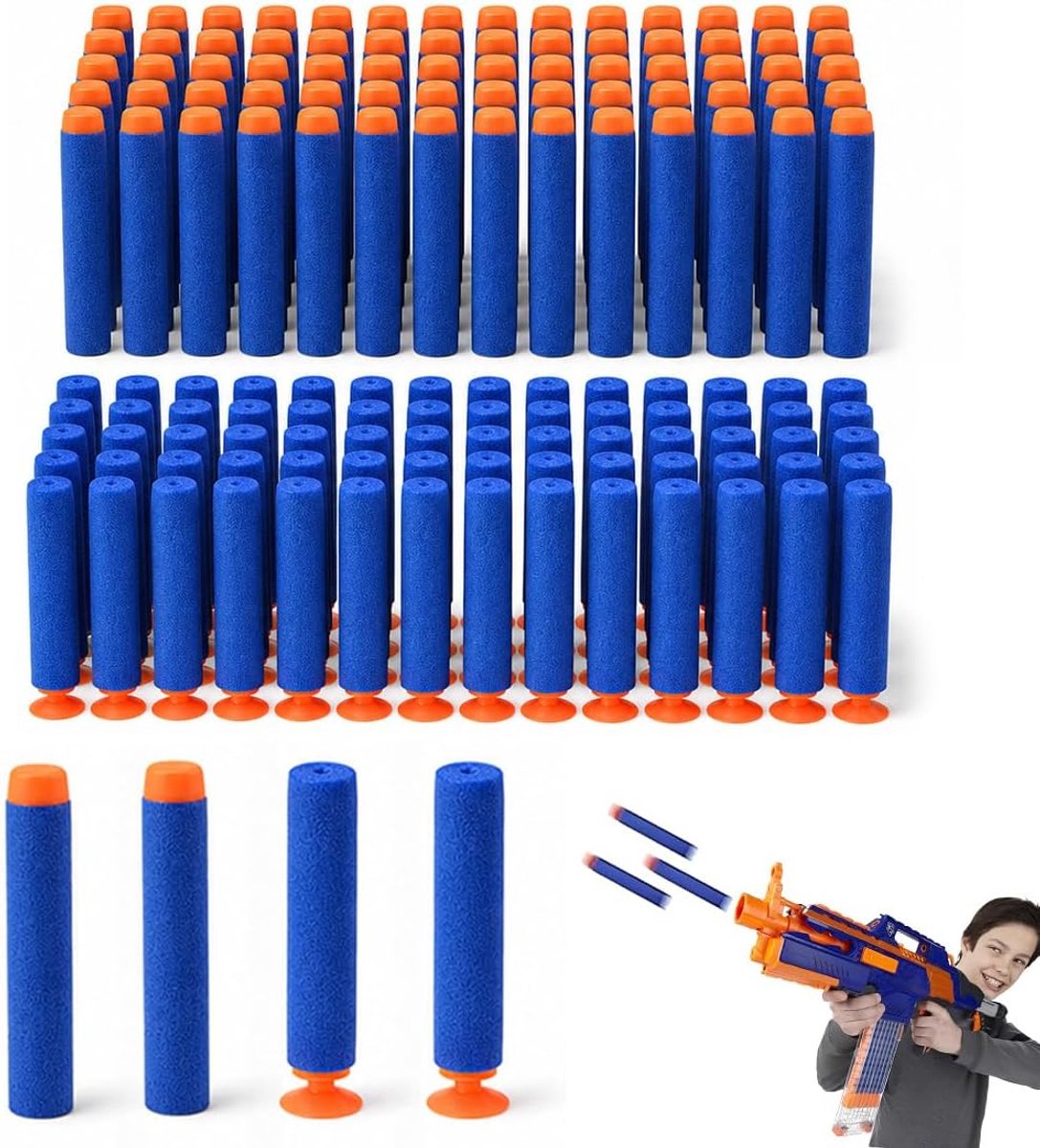 Pijlen voor speelgoedpistool 100 stuks - 7,2 x 1,3 cm - EVA-schuim met zuignap - veilig en kindvriendelijk - ShopVlot