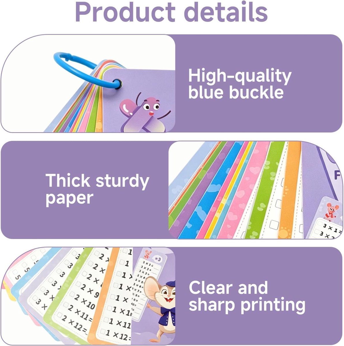 Leerposter vermenigvuldigingstabel - uitwisselbaar met pennen - herbruikbare leerkaarten - ideaal voor kinderen - ShopVlot
