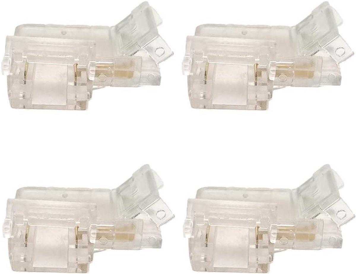 L-vormige connector kit 4pcs - 10mm transparant - geschikt voor hoekverbindingen - herbruikbaar - ShopVlot