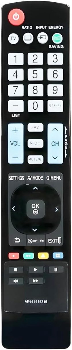 Vervangende afstandsbediening voor LG TV - Geen programmering nodig - 30 dagen geld-terug-garantie - ShopVlot