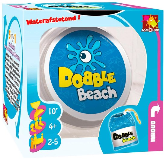 Doable Beach spel met waterafstotende kaarten en 31 symbolen. Voor 2-5 spelers, vanaf 4 jaar. Inhoud: kaartspel.