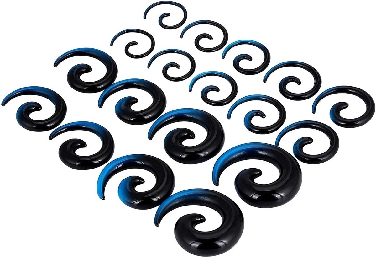 Arcyl Expander sikkelset, 1,6-10 mm, stretchslak, voor oorpiercing, vlees, tunnelstekers, acryl