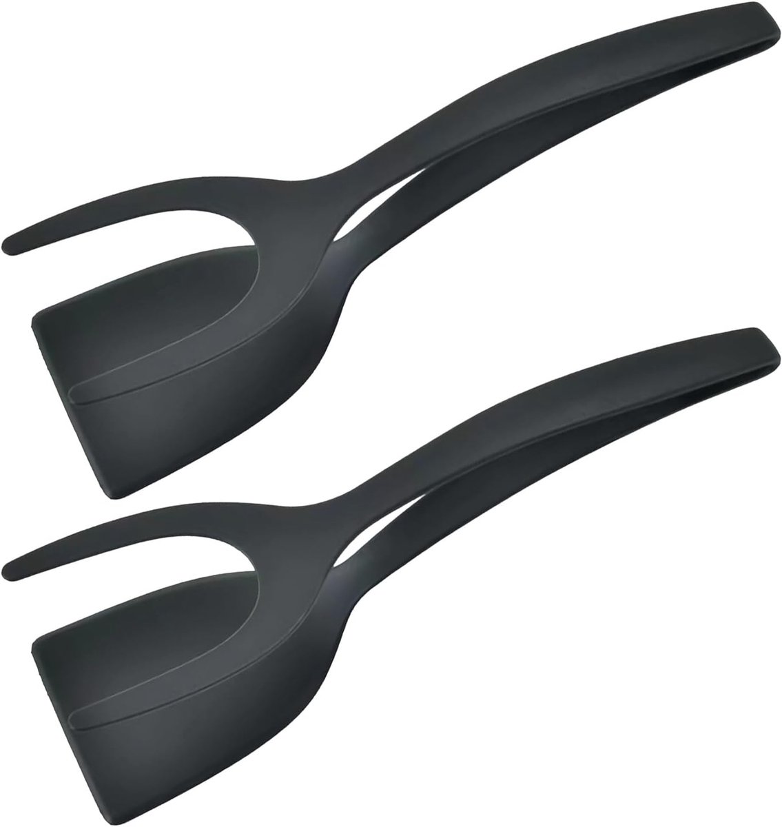 2-delige omkeerbare spatel, keukengereiset, kookspatel, keukenanti-aanbakaccessoires, 2-in-1-flipper, huishoudelijke toast, eierrollen-omkeergereedschap (zwart)