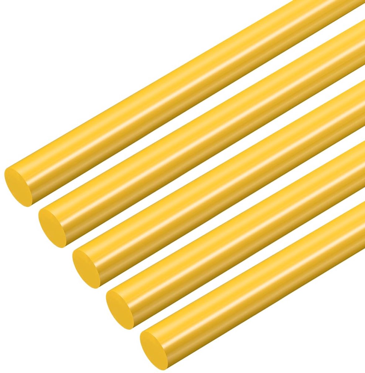 5 stuks gele kunststof staven, 10 x 406 mm, ABS-styreen, ronde staaf, ronde staaf, doe-het-zelf model voor doe-het-zelf speelgoedbouw, architectuurmodelbouw