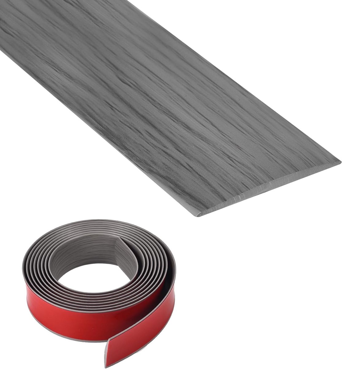 5 cm × 6 m zelfklevende vinyl vloerovergangsstrip, 3,5 mm dikke laminaatvloer drempelwaarde overgangsstrip, PVC deurstrip drempelstaven voor het verbinden van vloergaten, drempelovergang grijze