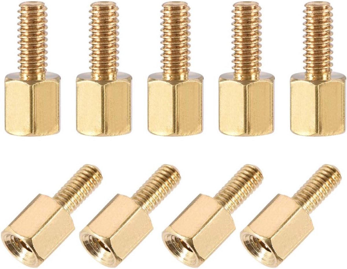 Sourcing map Spacer zeskantige afstandhouders M2,5x6mm + 4mm stekker messing voor FPV drone quadcopter computer printplaat