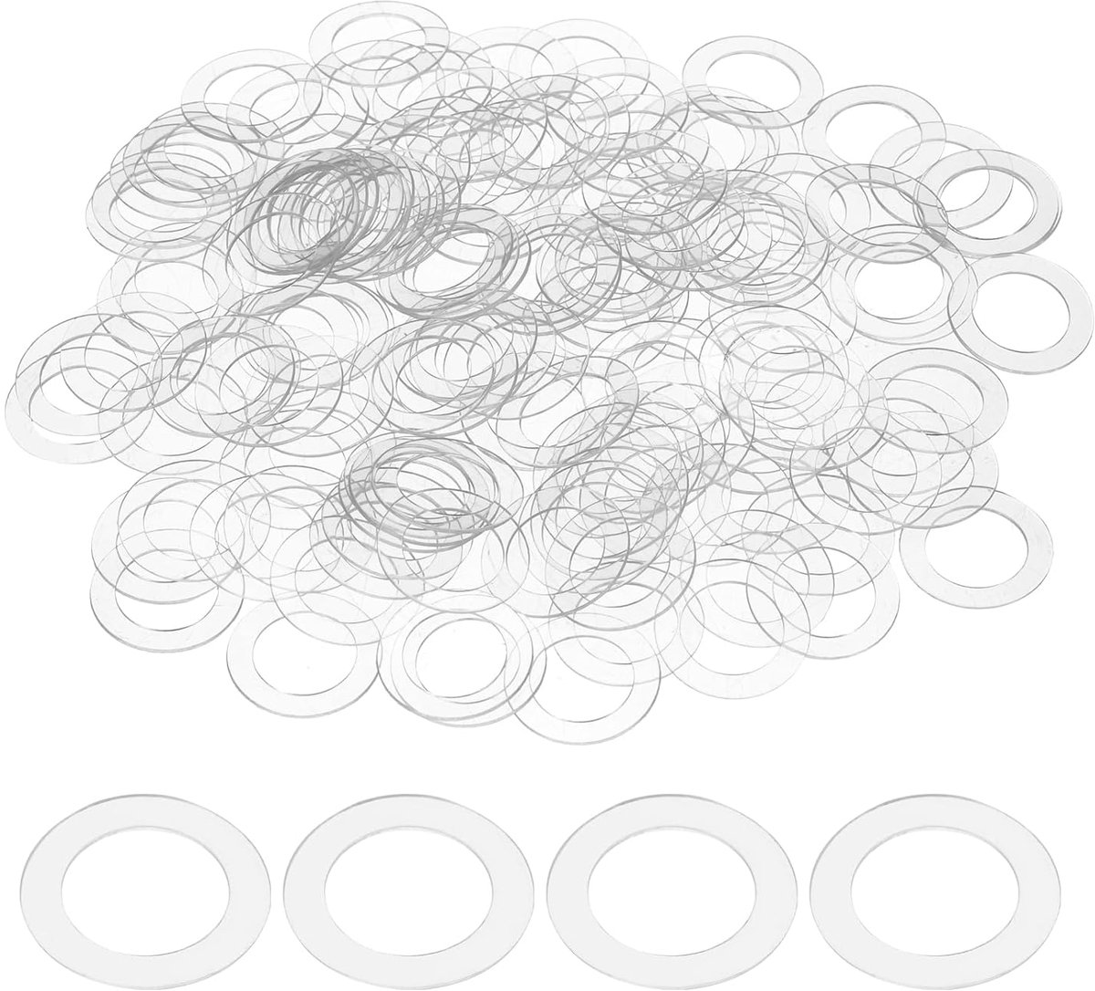 150 stuks platte sluitringen, pvc, M10, 10 mm, ID, 15 mm, OD, 0,5 mm dik, ring, afdichting, afstandhouders, metrische sluitringen, vervanging voor waterslangen, pomp, handgrepen, douchedeur