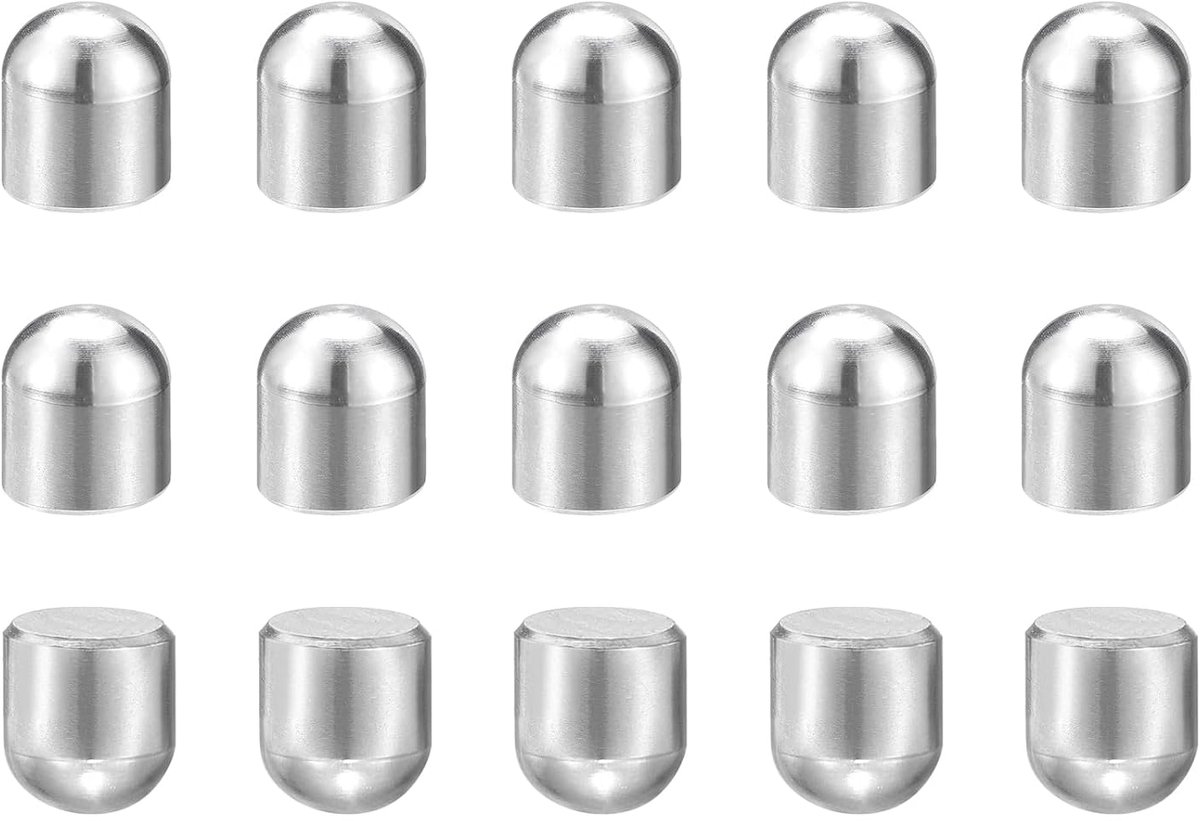 15 stuks cilinderstiften, 8 mm x 10 mm metalen pen, 304 roestvrij staal, cilindrische ronde kop, plugpennen paspen voor gereedschapsbouw, machinemontage en apparatuur