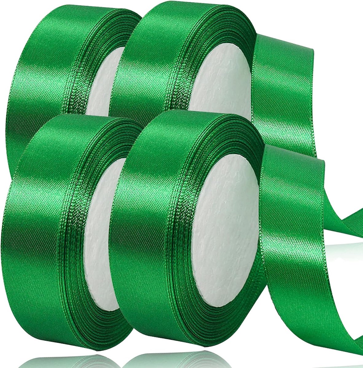 laeeyin Geschenklint satijnen lint 88 m cadeaulint breed, 20 mm lint, bruiloft stof, polyester, groen, perfect voor bruiloften, verjaardagen en feestelijke gelegenheden (groen), groen-4 stuks