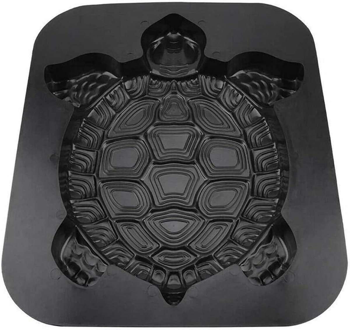 Betonnen Tuinmal - Bestratingsvorm Schildpad - Tuinpad Aanleggen - Herbruikbaar Plastic - 44 x 31 x 4.5 cm - Zwart