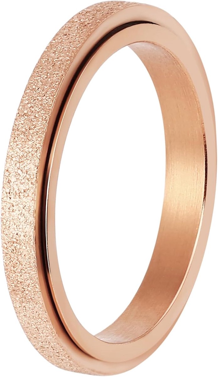 Ring Spinner, gepersonaliseerde ring voor vrouwen draaibare matte band 3 mm breed, maat 5 tot 14