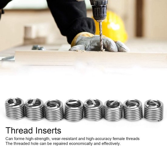 Assortimentsset voor Schroefdraadreparatie-inzet M8 X 1,25 Mm Helicoil-type Schroefdraadinzetstukken Schroefreparatiehuls(1.5D) — afbeelding 3
