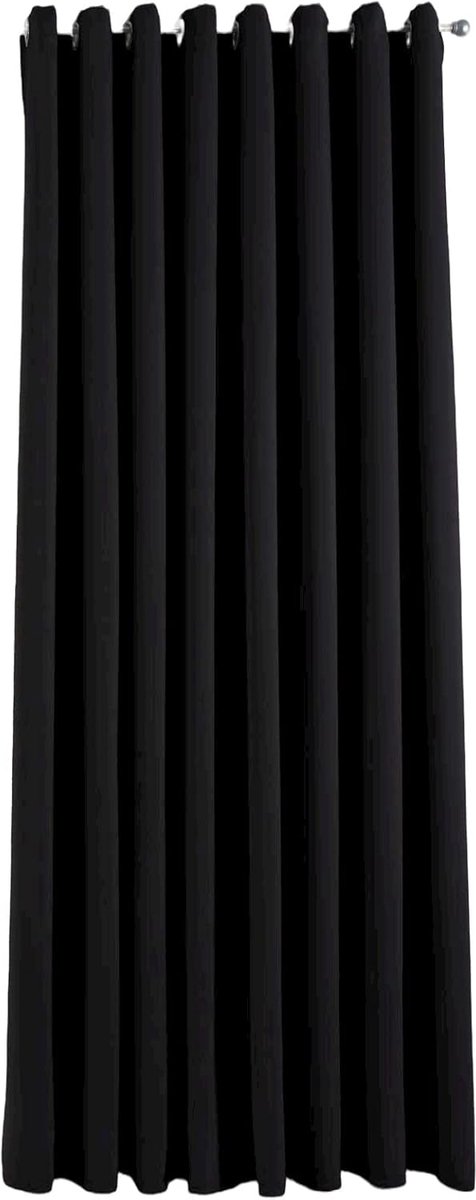 Ondoorzichtig »Newyork« zwart H x B 225 x 295 cm 1-pack thermo-gordijn verduisteringsgordijn blackout oogjes geluidsisolerend Öko-Tex UV-bescherming vouwhouder 201920600