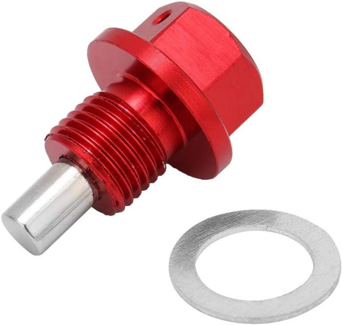 Tank Drain Bolt, m12 * 1.25 Rode Aluminiumlegering Auto Magnetische Motor Olie Pan Drain Bolt